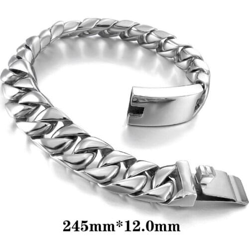 Punk Rock Biker Jewelry Stainless Steel Bracelet Mans Wild Bracelet Cool Personlized Bracelet Size Length 12mm Width 245 mm