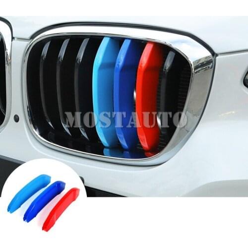 For BMW X3 G01 X4 G02 ABS Front Grill Grille Insert Trim Cover 2018-2020 3pcs Car Accessories Interior Car Decor Car Trim