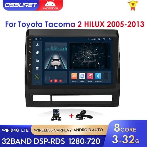 DSP 4G Wifi For Toyota Tacoma 2/HILUX 2005-2013 Android 2 Din Car Radio Navigation GPS Multimedia Video Player Stereo RDS SWC BT