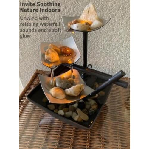 Water Fountains Indoor Waterfall Fountain Tabletop Water Fountain Flowing Water Waterfall Feng Shui Home Decoration