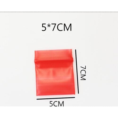 Hot Sale 200pcs/lot Red Self Sealing Zip Lock Plastic Bag 5x7cm Small Ziplock Jewelry Packaging Bags