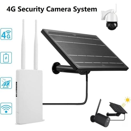 Outdoor Smart 4G SIM Card Wireless Security Camera System Solar Panel Power Supply Surveillance Camera Solar 4G Router System