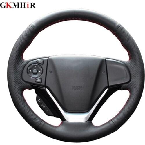 Artificial Leather Steering Wheel Cover Black Car Steering Wheel Cover for Honda CRV 2012 2013 2014 Steering Wheel Cover