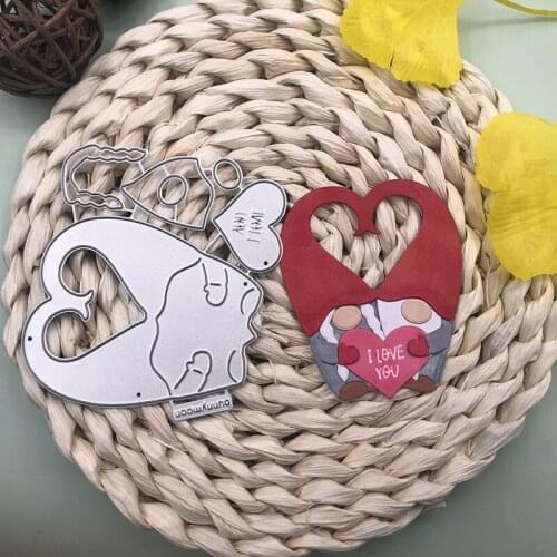 Panalisacraft cute love elf valentine Metal Cutting Dies valentines day diecut scrapbooking Album Paper Card Craft Embossing