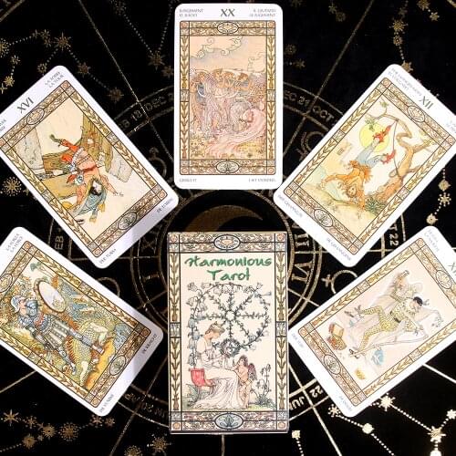 Harmonious Tarot A 78-Card Deck And A Full-Color Pdf Guidebook Oracle Traditional Light Sees Card Game Board Game Toy Party