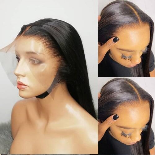 Bone Straight 13x4 Lace Front Human Hair Wigs Pre Plucked Straight Brazilian RemyLace Frontal Wig Hair 4x4 Closure Wig 180