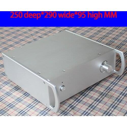 KYYSLB 250*290*95MM WA31 All Aluminum Preamp Amplifier Chassis Box House DIY Enclosure with Feet Knob Amplifier Case Shell