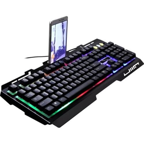 Chasing light treasure G700 luminous wired keyboard metal office USB notebook game manipulator feel backlit rainbow keyboard