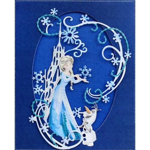 Hand Holding Snowflake Princess And Ant Frame Cutting Dies Scrapbooking DIY Cards Embossing Decorate Template For Winter Dies