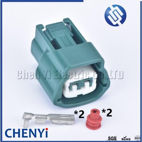 1 sets Green 2 pin 2.2 Series Female automotive electric housing plug plastic waterproof wiring cable connector 6189-0775 RS 090