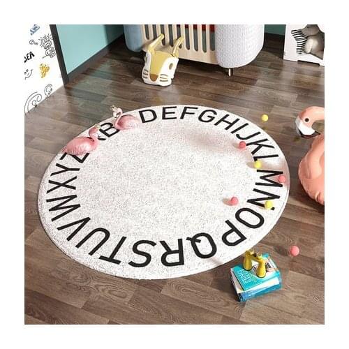 Modern Cartoon Alphabet Carpet Round Living Room Chair Soft Children Lovely Rug