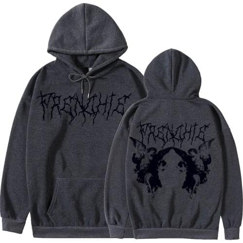 Vintage Angel Print Oversized Hoodies male Zip Up Long Sleeve Mens Sweatshirt Y2K Aesthetic Autumn Winter Grunge Streetwear