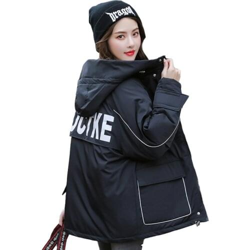 2020 New Winter Jacket Hooded Women Coat Loose Cotton-padded Short Jackets Female Parka Warm Casual Overcoat Outwear Plus Size