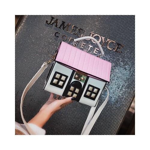 Women Handbag 2020 New Korean fashion hit color tide wild one-shoulder diagonal small house bag fermeture eclair