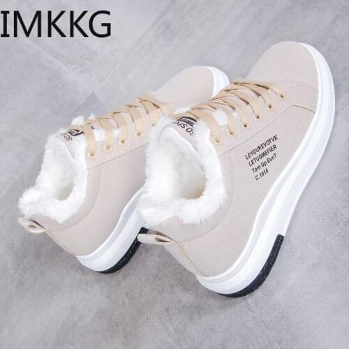 Winter Women Shoes Warm Fur Plush Lady Casual Shoes Lace Up Fashion Sneakers Zapatillas Mujer Platform Snow Boots