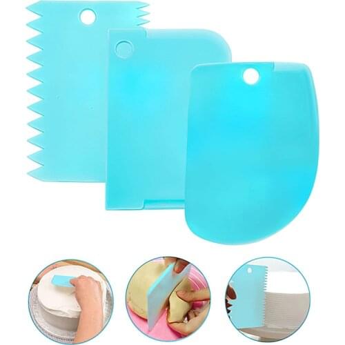1-3PCS/Lot Cream Scraper Smoother Irregular Teeth Edge DIY Cake Decorating Fondant Pastry Cutters Baking Spatulas Tools Molds