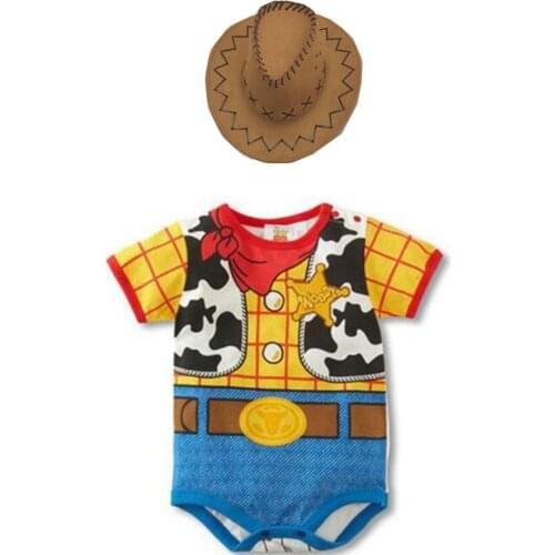 2019 Halloween Party Cosplay Cowboy Woody Costume With Hat For Kid