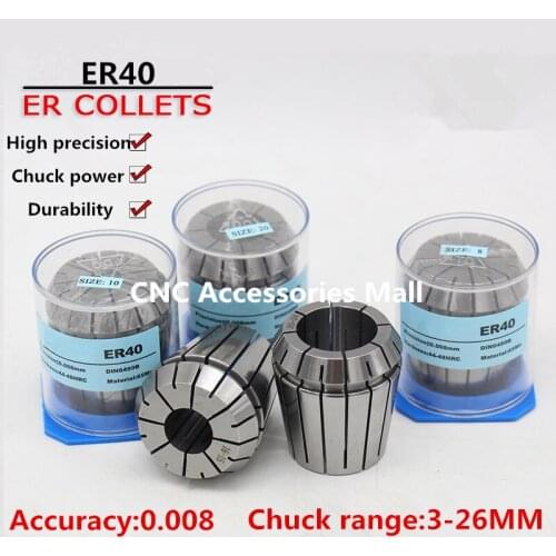 24pcs ER40 high precision 0.008mm Spring Collet chuck For CNC Engraving Milling