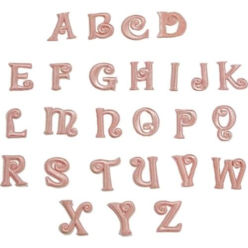 26 PCS Iron on Letters Patches Applique Sew on Patches Rose Gold Letter A-Z Patch Alphabet Patches DIY Custom Name Decorative