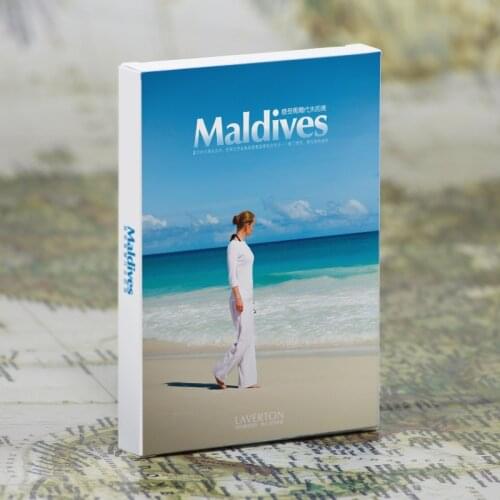 30pcs / set World Scenic Series Postcard Envelope Maldives City View Night View Scenic Postcard Decorative card