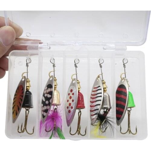 5pcs/box Metal Fishing Lures Wobblers Hand Spinner Spoon 7.7g 6cm Artificial Hard Fishing Baits With Hooks Pesca Isca Crankbaits