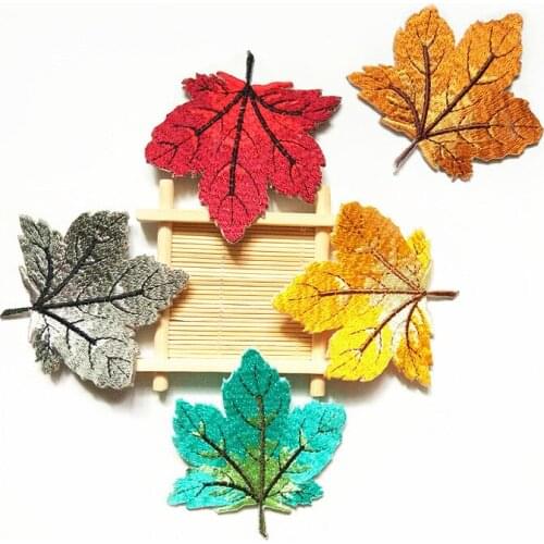 50 Pcs/lot 50 Pcs/lot MOST FREE SHIPPING Maple Leaf Embroidery Decorative Patches Paste for Clothing Bags Sewing Accessories