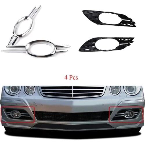 A2118851174 A2118851274 Car Accessories Front Fog Light Grill Chrome Trim Cover For Mercedes-Benz E-Class W211 2007 2008 2009