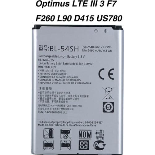 Original BL-54SH Phone Battery for LG Optimus LTE III 3 G3mini F7 F260 L90 D415 P698 US780 LG870 US870 LS751 MAGNA - H502