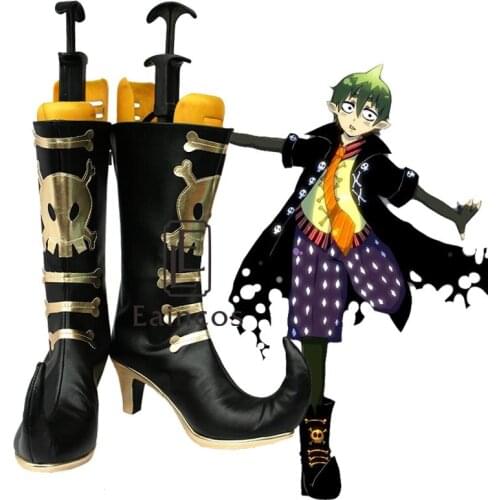 Anime Ao no Exorcist Amaimon Cosplay Party Shoes Black Fancy Boots Custom Made