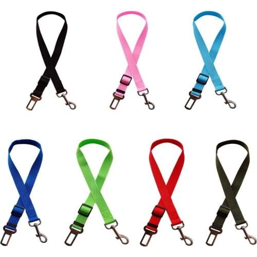 Dog Car Seat Nylon safety Belt Adjustable Harness Seatbelt Lead Leash for Small Medium Dogs 7 Colors Pet Accessories