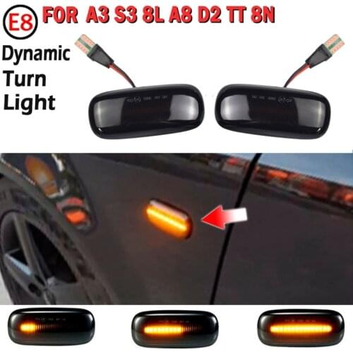 Car LED Dynamic Side Marker Lights, for- A2 A3 8L A4 B5 A6 4B C5 A8 4D TT 8N Sequential Blinker Turn Signal Light