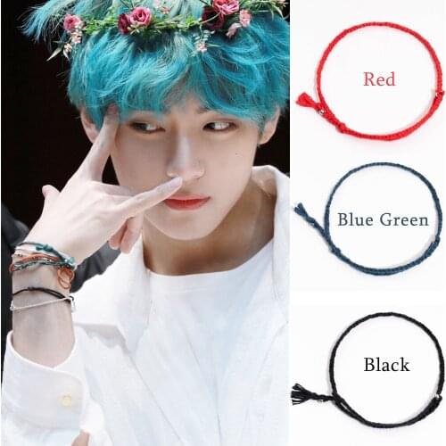 Kpop Bangtan Boys V Same Women Men Girls Bracelet Wristband Handmade Adjustable Ropes Couple Gifts