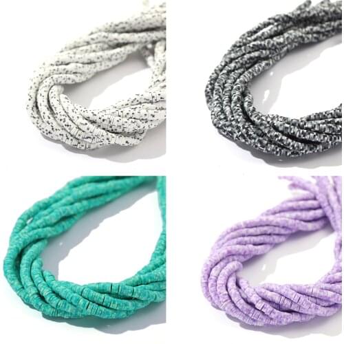 6mm Polymer Clay Soft Pottery Beads Flat Round Loose Handmade Spacer for Jewelry Making Necklace Bracelet Finding 400pcs/lot