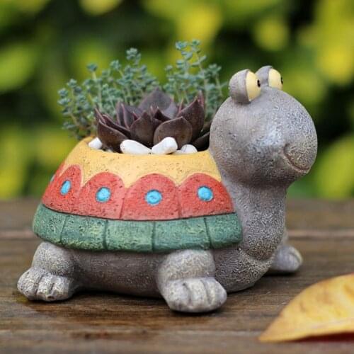 Home Decor Succulent Pot Turtle Shape Cactus Planter Flowerpot Vase Ornament, Gift, Decor for Home, Office, Pub, Cafe, Bar,Room