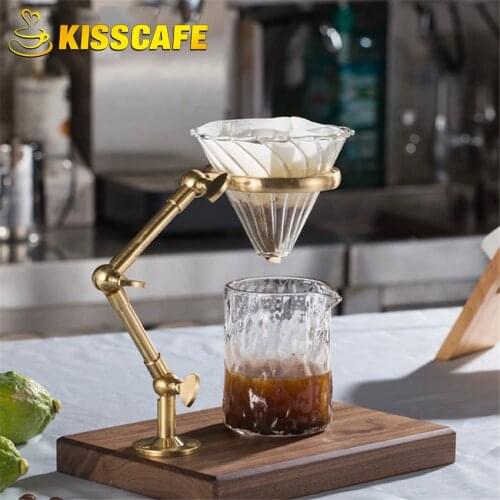 Rose Gold Metal Reusable Coffee Filter Holder Coppper Brew Drip Coffee Filters Accessories Funnel Mesh Tea Filter Basket Tools