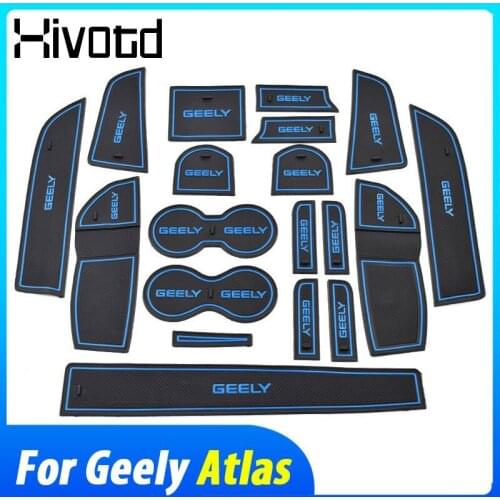 Hivotd For Geely Atlas Emgrand NL-3 Proton X70 Car Door Groove mats Non-Slip rubber gate slot cup Pads Interior Accessories 2019