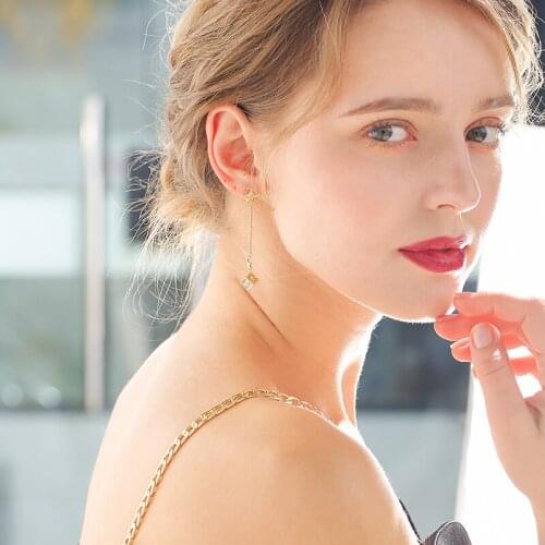 Dara Rubiks Cube Long Pendant Necklace Asymmetry 2021 New Trendy