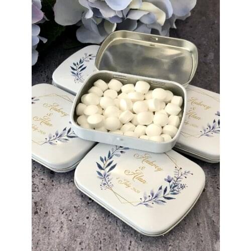 Photo with Mint Tin Wedding Favours Mint Box Custom Wedding Mint Mint Tins for Weddings Wedding Favour Boxes Mint Tin Favors