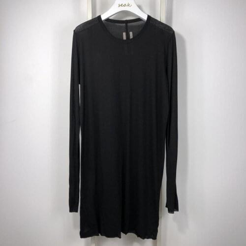 Owen Seak Men Bottoming shirt 100% Cotton Gothic Style Mens Clothing Tops Tees Summer Women Tees Casual Black Long T Shirt