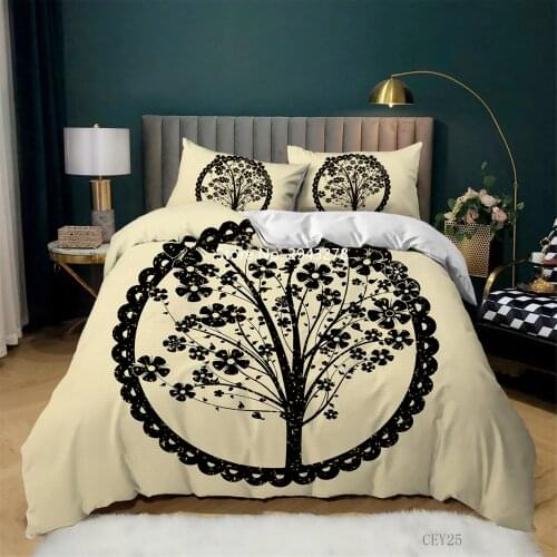 Cartoon Tree Bedding Three Piece Set Comfortable Soft Duvet Quilt Cover Pillowcase Children Bedroom Decoration Home Textile