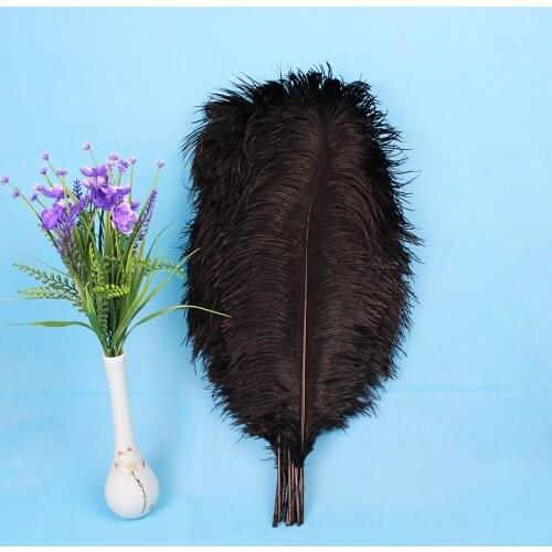 HOT! 50pcs/lot 50-55cm/20-22"black ostrich feather plume wedding decoration black feather ostrich plumage Free shipping