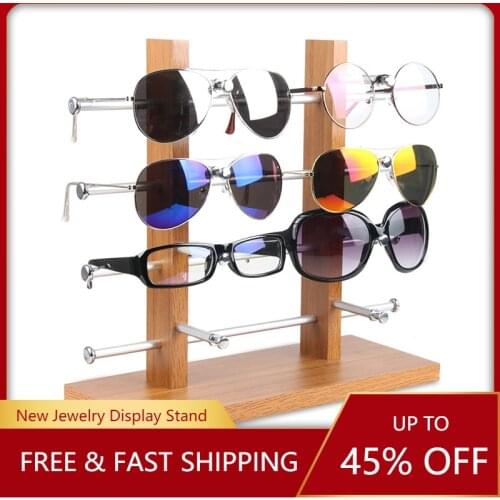 Multi Layers Wood Sunglass Display Racks Shelf Eyeglasses Show Stand Jewelry Holder for Multi Pairs Glasses Showcase