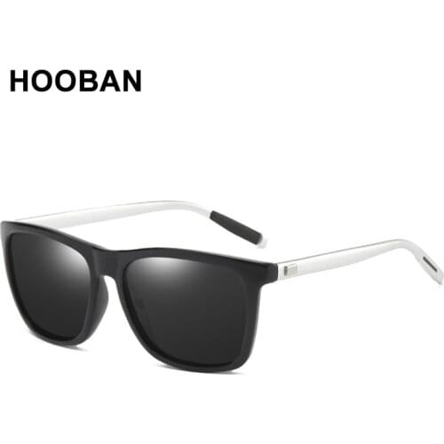 HOOBAN Classic Square Polarized Sunglasses Men Brand Designer Aluminum Magnesium Sun Glasses For Male Fashion Outdoor Eyeglasses