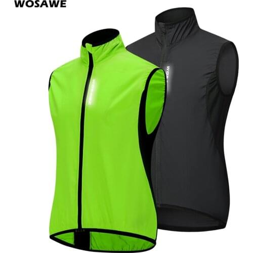 WOSAWE Mens Reflective Cycling Vest Breathable Ciclismo MTB Bike Jersey Lightweight Windproof Running Hiking Bicycle Gilet Vest