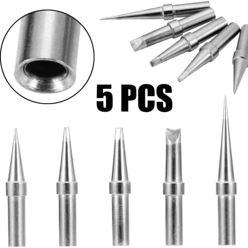5pcs/set Pure Copper ETA ETB ETD ETS ETT Lead-free Soldering Iron Tips for Weller WESD51 WESD50 WCC100