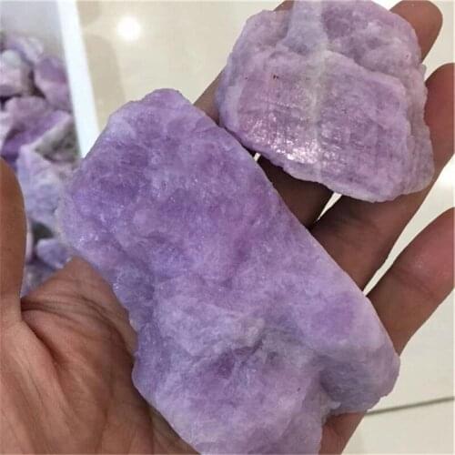 Natural carved raw crystals purple kunzite rough stones for decoration