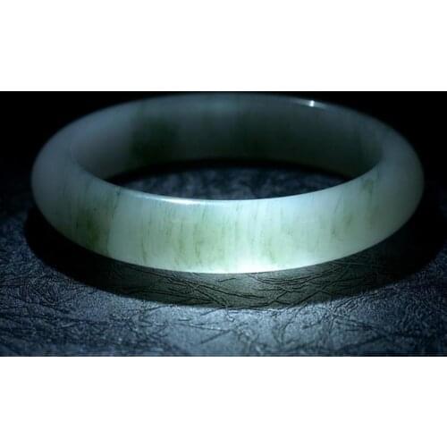 Genuine Natural Green Jade Bangle Jewelry Fine Jewelry Jadeite Bracelet Jewelry Accessories Amulet Men Women Lucky Gift