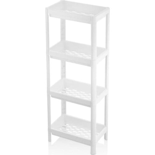 2021 New High Quality 3 Section White Coloured Bathroom Plastic Shelving Unit Home Decoration Bath Materials Easily Assembly