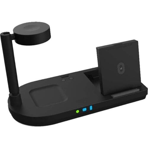 NEW-4 in 1 Wireless Charging Station & Night Light,Qi 15W Fast Charging Stand for Watch 6/5/4/3/2/1,Charger for Phone