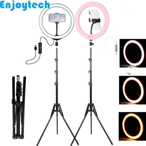 New Foldable Tripod with 30cm Dimable LED Ring Flash Lamp Light Photography Lighting for Video Bloggers Live Streaming